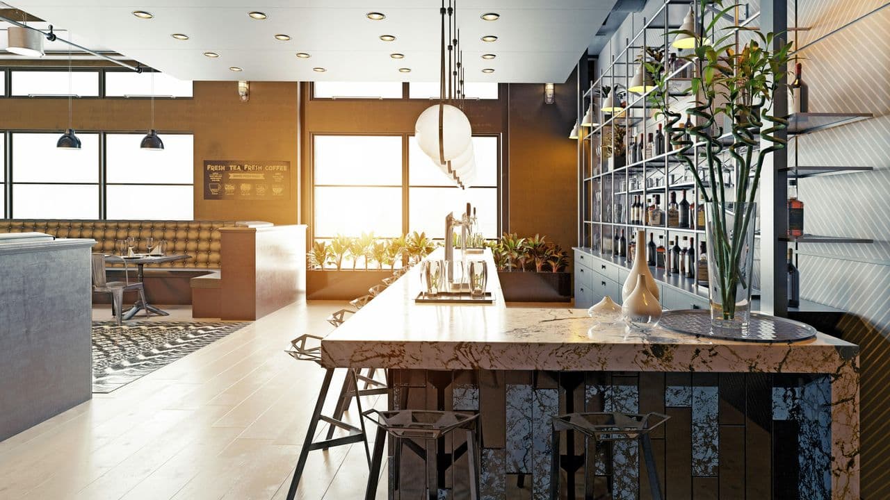 Gastrotheke in Schwarz und Marmor